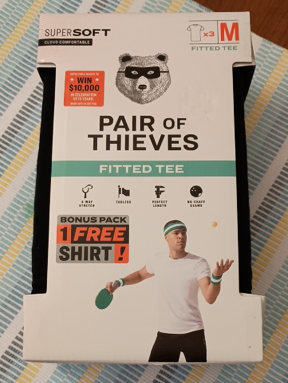 Pair of Thieves Men's Black Fitted Tee - Pack of 3 (M)